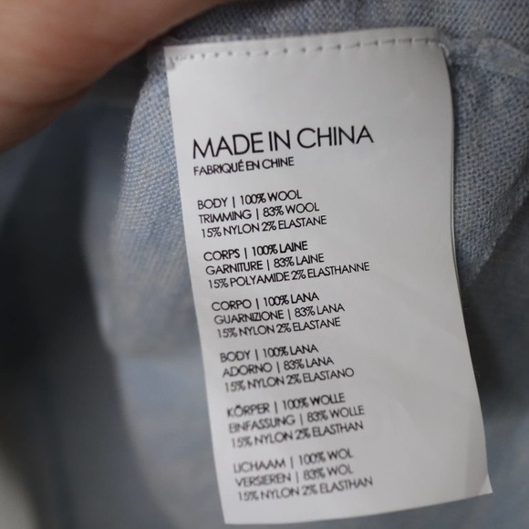 CLUB MONACO Sidone Bow Back Wool Sweater Crew Neck Melange Blue Women's S - Picture 10 of 12